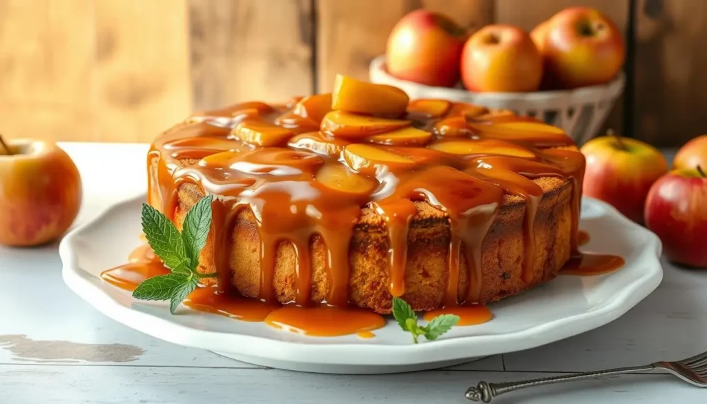 gâteau aux pommes caramélisées